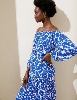 Deals 😍 M&S Collection 👗 Dresses Animal Print Bardot Maxi 👗 Dress 🔔 7 Deals 😍 M&S Collection 👗 Dresses Animal Print Bardot Maxi 👗 Dress 🔔 -Women's Holiday Shop Sales SD 01 T52 7456 E4 X EC 1