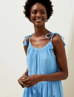 Brand new 👏 M&S Collection 👗 Dresses Pure Cotton Tiered Midi 👗 Dress 👍