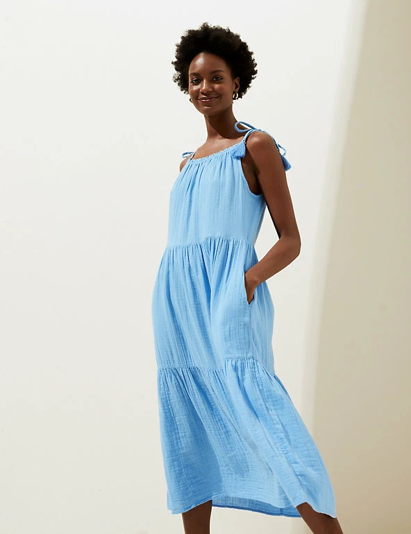 Brand new π M&S Collection π Dresses Pure Cotton Tiered Midi π Dressβ π 4 Brand new π M&S Collection π Dresses Pure Cotton Tiered Midi π Dressβ π - Image 4