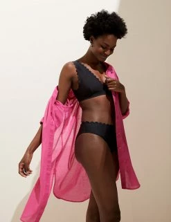 Discount 🎁 M&S Collection Tops Scallop Plunge 👙 Bikini Top 🔥