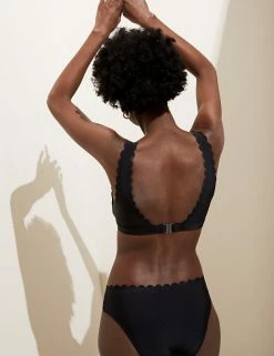 Discount 🎁 M&S Collection Tops Scallop Plunge 👙 Bikini Top 🔥 -Women's Holiday Shop Sales SD 01 T52 7472B Y0 X EC 3