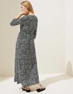 Coupon 🎉 M&S Collection 👗 Dresses Animal Button Through Kaftan Beach 👗 Dress ❤️ -Women's Holiday Shop Sales SD 01 T52 7487 Y4 X EC 3