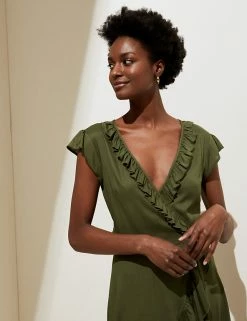 Buy ๐คฉ M&S Collection ๐ Dresses Frill Detail Midi Wrap ๐ Dress ๐ฏ 7 Buy ๐คฉ M&S Collection ๐ Dresses Frill Detail Midi Wrap ๐ Dress ๐ฏ -Women's Holiday Shop Sales SD 01 T52 7497 KH X EC 1