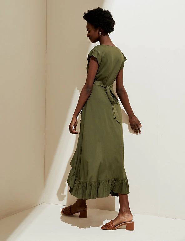 Buy ๐คฉ M&S Collection ๐ Dresses Frill Detail Midi Wrap ๐ Dress ๐ฏ 5 Buy ๐คฉ M&S Collection ๐ Dresses Frill Detail Midi Wrap ๐ Dress ๐ฏ - Image 5