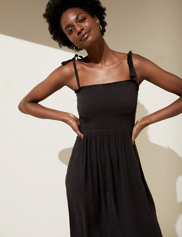 New ✔️ M&S Collection 👗 Dresses Square Neck Shirred Midi 👗 Dress ✨ 3 New ✔️ M&S Collection 👗 Dresses Square Neck Shirred Midi 👗 Dress ✨ - Image 3