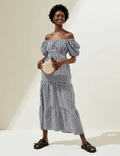 Cheapest ๐ M&S Collection ๐ Dresses Pure Cotton Gingham Shirred Waisted ๐ Dress ๐ 7 Cheapest ๐ M&S Collection ๐ Dresses Pure Cotton Gingham Shirred Waisted ๐ Dress ๐ -Women's Holiday Shop Sales SD 01 T52 7583 Y4 X EC 1