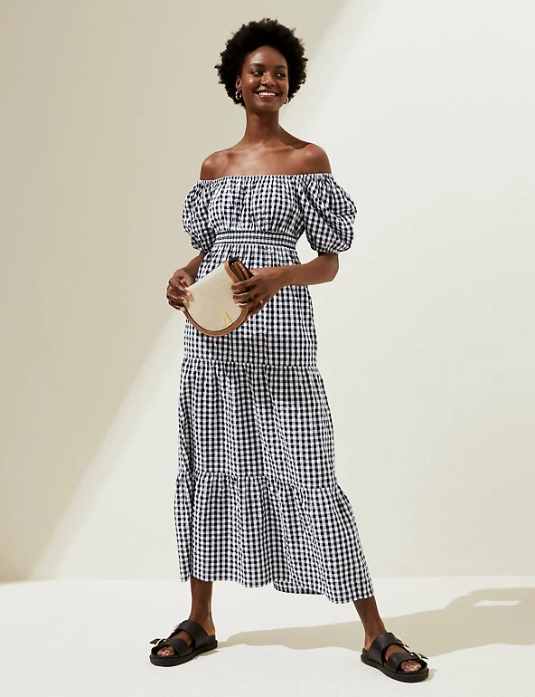 Cheapest ๐ M&S Collection ๐ Dresses Pure Cotton Gingham Shirred Waisted ๐ Dress ๐ 3 Cheapest ๐ M&S Collection ๐ Dresses Pure Cotton Gingham Shirred Waisted ๐ Dress ๐ - Image 3