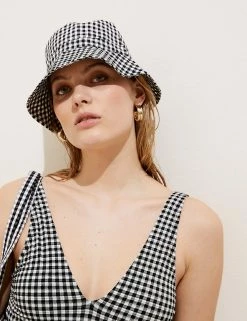 Buy 🔥 M&S Collection 🩱 Swimsuits Gingham Padded Plunge 🩱 Swimsuit 😍 -Women's Holiday Shop Sales SD 01 T52 7859 Y4 X EC 2