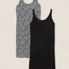 Outlet 👍 M&S Collection 2 Pack Jersey Knee Length Slip 👗 Dresses ⌛