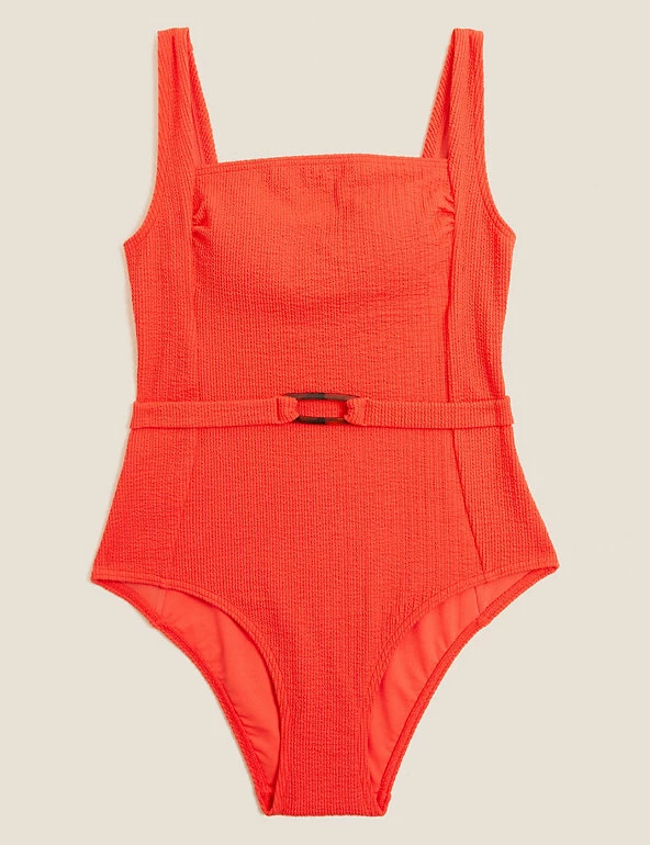 Cheap 🥰 M&S Collection 🩱 Swimsuits Textured Padded Belted Square Neck 🩱 Swimsuit 🧨 2 Cheap 🥰 M&S Collection 🩱 Swimsuits Textured Padded Belted Square Neck 🩱 Swimsuit 🧨 - Image 2