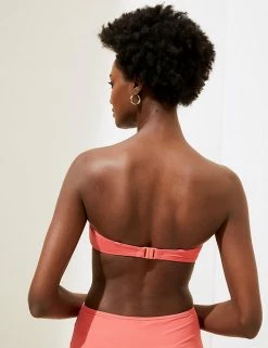 Hot Sale 🔥 M&S Collection 👙 Bikinis Padded Twist Front Bandeau 👙 Bikini Top 🛒 -Women's Holiday Shop Sales SD 01 T52 7910B GM X EC 2