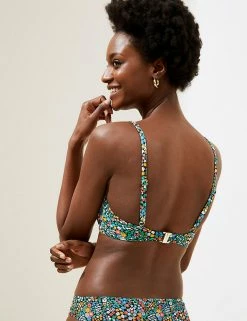 Promo ⭐ M&S Collection 👙 Bikinis Floral Padded Bandeau 👙 Bikini Top 🥰 -Women's Holiday Shop Sales SD 01 T52 7930B ZZ X EC 3