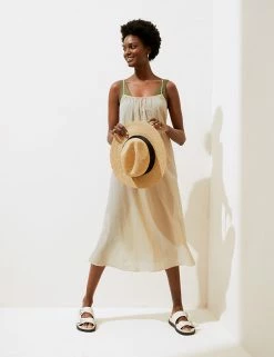 Hot Sale 😀 M&S Collection 👗 Dresses Pure Cotton Midi Slip 👗 Dress ✨