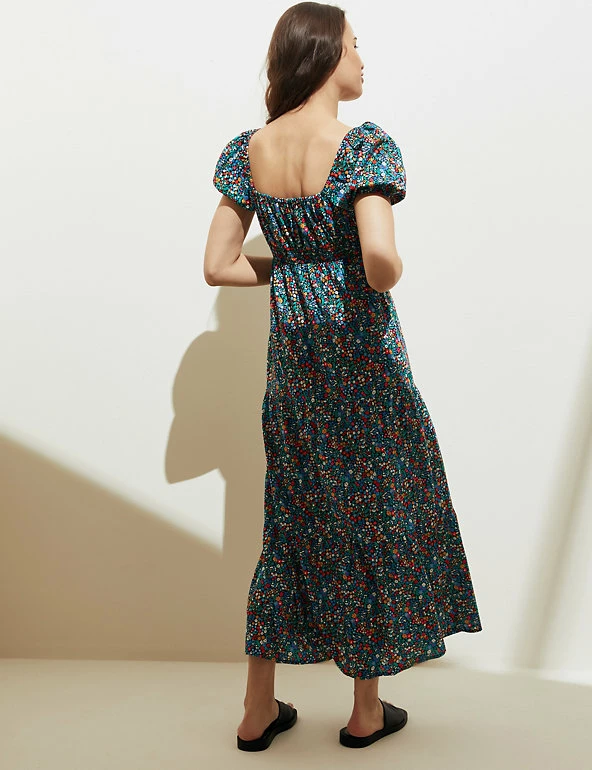 Promo ๐ M&S Collection ๐ Dresses Pure Cotton Floral Midi Waisted ๐ Dress ๐ 4 Promo ๐ M&S Collection ๐ Dresses Pure Cotton Floral Midi Waisted ๐ Dress ๐ - Image 4