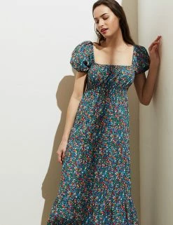 Promo ๐ M&S Collection ๐ Dresses Pure Cotton Floral Midi Waisted ๐ Dress ๐ 10 Promo ๐ M&S Collection ๐ Dresses Pure Cotton Floral Midi Waisted ๐ Dress ๐ -Women's Holiday Shop Sales SD 01 T52 7989 Y4 X EC 3