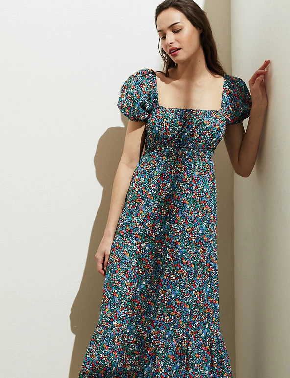 Promo ๐ M&S Collection ๐ Dresses Pure Cotton Floral Midi Waisted ๐ Dress ๐ 5 Promo ๐ M&S Collection ๐ Dresses Pure Cotton Floral Midi Waisted ๐ Dress ๐ - Image 5