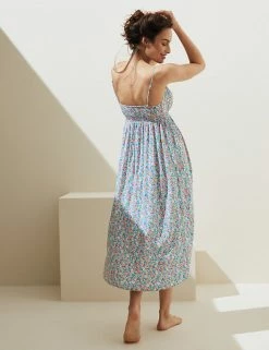 Buy ❤️ M&S Collection 👗 Dresses Floral Tie Front Midi Tiered Beach 👗 Dress 🎁 -Women's Holiday Shop Sales SD 01 T52 8278 ZZ X EC 3
