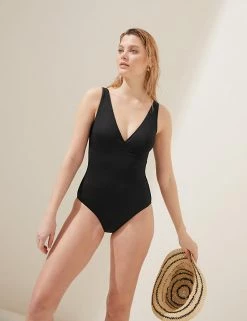 Coupon 😍 M&S Collection 🩱 Swimsuits Tummy Control Wrap Plunge 🩱 Swimsuit 🛒