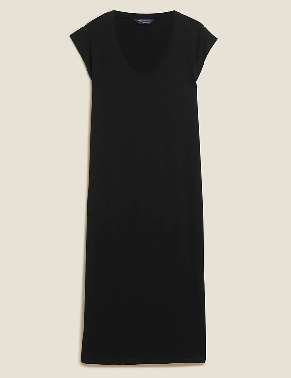 Wholesale โญ M&S Collection ๐ Dresses Jersey V-Neck Midi Shift ๐ Dress ๐ฅฐ 2 Wholesale โญ M&S Collection ๐ Dresses Jersey V-Neck Midi Shift ๐ Dress ๐ฅฐ - Image 2