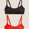Budget ❤️ M&S Collection 👙 Bikinis 2 Pack Padded V-Neck 👙 Bikini Tops 😀