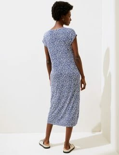 Budget 🎉 M&S Collection 👗 Dresses Animal Print V-Neck Midi Swing Beach 👗 Dress 🔥 -Women's Holiday Shop Sales SD 01 T52 8643 XL X EC 3