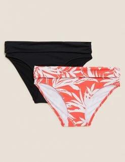 Deals 🎁 M&S Collection Women 2 Pack Tummy Control Hipster 👙 Bikini Bottoms 🧨