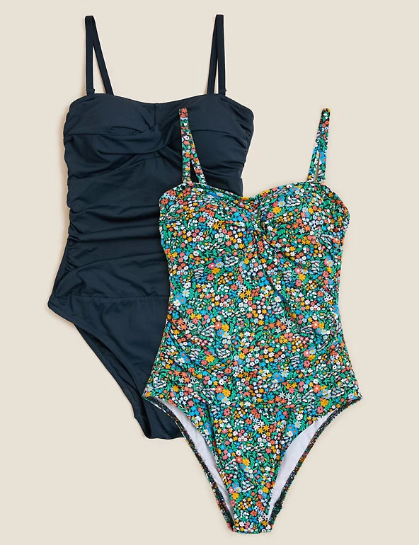 Cheap ⭐ M&S Collection 2 Pack Tummy Control Padded 🩱 Swimsuits 👏 1 Cheap ⭐ M&S Collection 2 Pack Tummy Control Padded 🩱 Swimsuits 👏