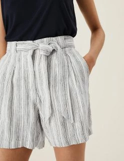 Best Sale ✨ M&S Collection Trousers Pure Linen Shorts ✨ -Women's Holiday Shop Sales SD 01 T57 3021 KY X EC 2