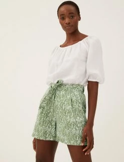 Best Sale ✨ M&S Collection Trousers Pure Linen Shorts ✨ -Women's Holiday Shop Sales SD 01 T57 3021 XJ X EC 0