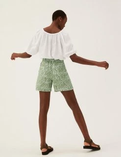 Best Sale ✨ M&S Collection Trousers Pure Linen Shorts ✨ -Women's Holiday Shop Sales SD 01 T57 3021 XJ X EC 2