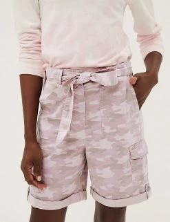 New 🤩 M&S Collection Tencel™ Rich Cargo Shorts ❤️ -Women's Holiday Shop Sales SD 01 T57 3041 A4 X EC 3