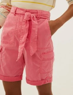 New 🤩 M&S Collection Tencel™ Rich Cargo Shorts ❤️ -Women's Holiday Shop Sales SD 01 T57 3041 CG X EC 1