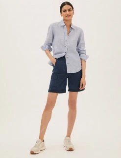 New 🤩 M&S Collection Tencel™ Rich Cargo Shorts ❤️ -Women's Holiday Shop Sales SD 01 T57 3041 F0 X EC 0