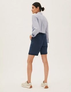 New 🤩 M&S Collection Tencel™ Rich Cargo Shorts ❤️ -Women's Holiday Shop Sales SD 01 T57 3041 F0 X EC 3