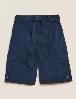 New 🤩 M&S Collection Tencel™ Rich Cargo Shorts ❤️ -Women's Holiday Shop Sales SD 01 T57 3041 F0 X EC 90