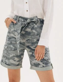 New 🤩 M&S Collection Tencel™ Rich Cargo Shorts ❤️ -Women's Holiday Shop Sales SD 01 T57 3041 KA X EC 3
