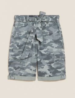 New 🤩 M&S Collection Tencel™ Rich Cargo Shorts ❤️ -Women's Holiday Shop Sales SD 01 T57 3041 KA X EC 90