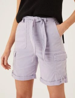 New 🤩 M&S Collection Tencel™ Rich Cargo Shorts ❤️ -Women's Holiday Shop Sales SD 01 T57 3041 NG X EC 1