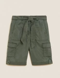 New 🤩 M&S Collection Tencel™ Rich Cargo Shorts ❤️ -Women's Holiday Shop Sales SD 01 T57 3041 XC X EC 90