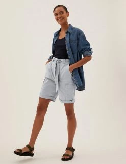 Women's Holiday Shop Sales 31 New 🤩 M&S Collection Tencel™ Rich Cargo Shorts ❤️