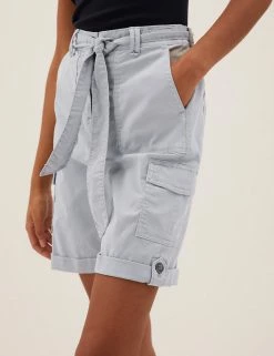 New 🤩 M&S Collection Tencel™ Rich Cargo Shorts ❤️ -Women's Holiday Shop Sales SD 01 T57 3041 XQ X EC 2