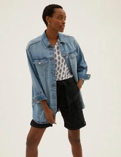 New 🤩 M&S Collection Tencel™ Rich Cargo Shorts ❤️ -Women's Holiday Shop Sales SD 01 T57 3041 Y0 X EC 0