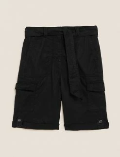 New 🤩 M&S Collection Tencel™ Rich Cargo Shorts ❤️ -Women's Holiday Shop Sales SD 01 T57 3041 Y0 X EC 90