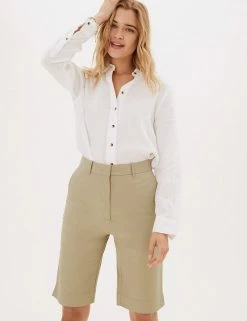 Cheap โ M&S Collection Cotton Rich Knee Length Chino Shorts ๐งจ 46 Cheap โ M&S Collection Cotton Rich Knee Length Chino Shorts ๐งจ -Women's Holiday Shop Sales SD 01 T57 3051 NM X EC 1