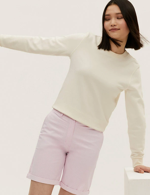 Discount ๐คฉ M&S Collection Cotton Rich High Waisted Chino Shorts ๐ 3 Discount ๐คฉ M&S Collection Cotton Rich High Waisted Chino Shorts ๐ - Image 3