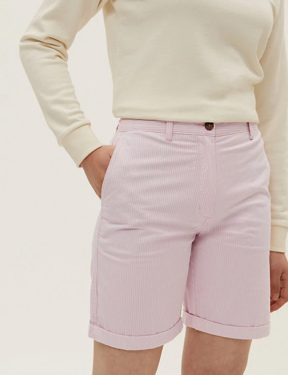 Discount ๐คฉ M&S Collection Cotton Rich High Waisted Chino Shorts ๐ 4 Discount ๐คฉ M&S Collection Cotton Rich High Waisted Chino Shorts ๐ - Image 4