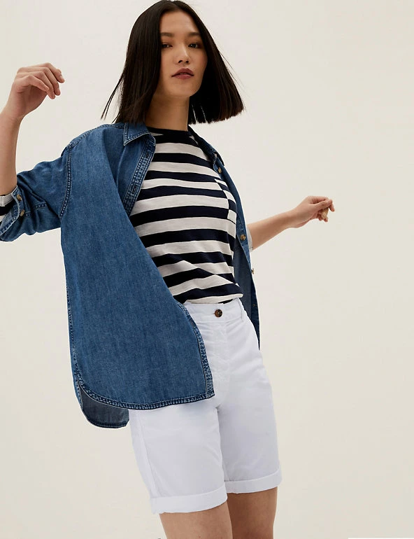 Discount ๐คฉ M&S Collection Cotton Rich High Waisted Chino Shorts ๐ 25 Discount ๐คฉ M&S Collection Cotton Rich High Waisted Chino Shorts ๐ - Image 25
