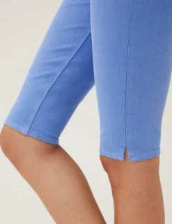 Deals 💯 M&S Collection Magic Shaping Denim Knee Length Shorts ✔️ -Women's Holiday Shop Sales SD 01 T57 3732 OT X EC 3