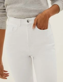 Deals 💯 M&S Collection Magic Shaping Denim Knee Length Shorts ✔️ -Women's Holiday Shop Sales SD 01 T57 3732 P6 X EC 1