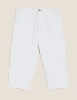 Deals 💯 M&S Collection Magic Shaping Denim Knee Length Shorts ✔️ -Women's Holiday Shop Sales SD 01 T57 3732 P6 X EC 90